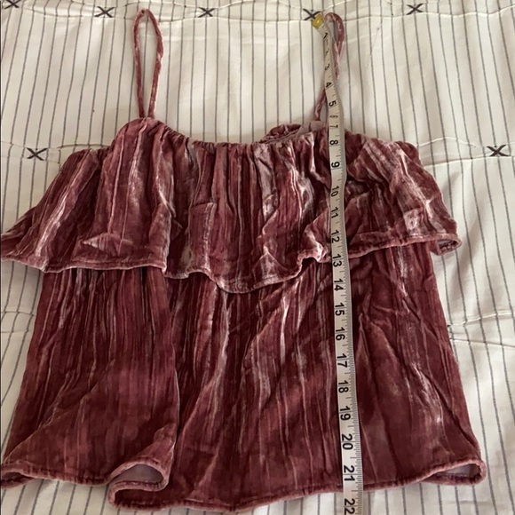 Madewell Blush Crusted Velvet Ruffle Tank - Picture 10 of 13